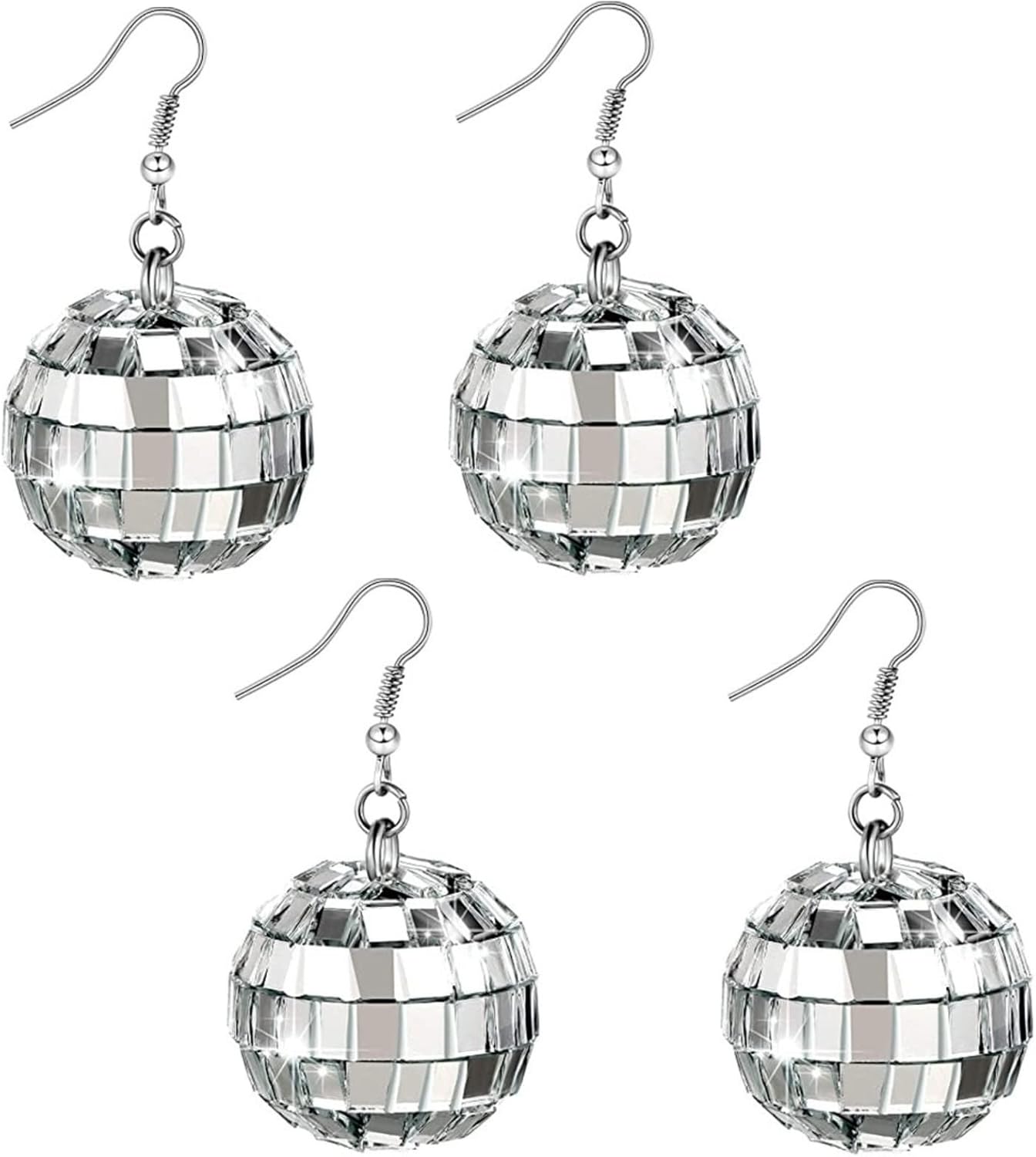 Disco Ball Earrings 24mm 70'S Disco Punk Earrings for Women Jewelry
