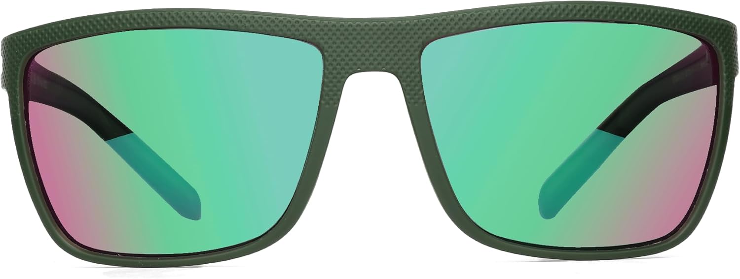 ZENOTTIC Polarized Sunglasses for Men Lightweight TR90 Frame UV400 Protection Square Sun Glasses