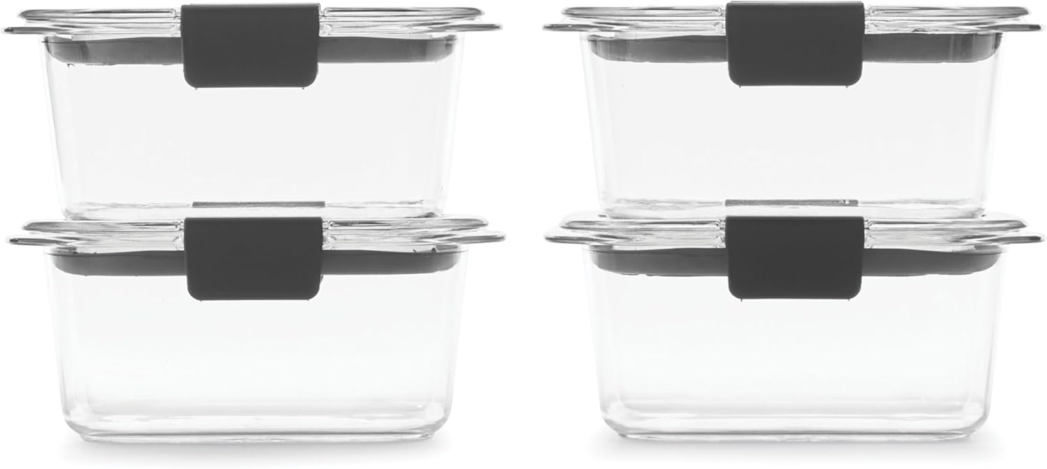 Rubbermaid Brilliance Food Storage Containers BPA Free Airtight Lids Ideal for Lunch Meal Prep & Leftovers Set of 5 (3.2 Cup)