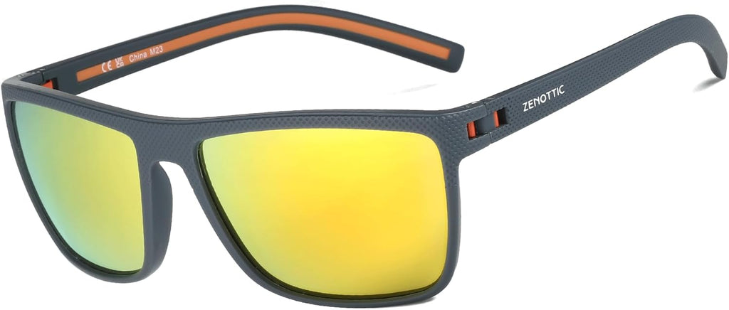 ZENOTTIC Polarized Sunglasses for Men Lightweight TR90 Frame UV400 Protection Square Sun Glasses