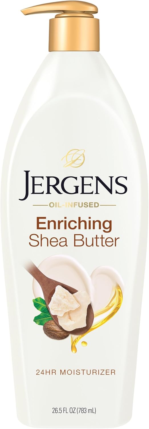 Jergens Shea Butter Hand and Body Lotion, Deep Conditioning Moisturizer, 3X More Radiant Skin, with Pure Shea Butter, Dermatologist Tested, 26.5 Oz