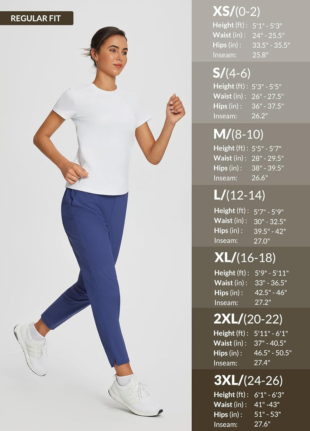 baleaf Womens Travel Pants Lightweight Stretch with Zipper Pockets Petite Ankle Dressy Golf Work Business Casual Slacks