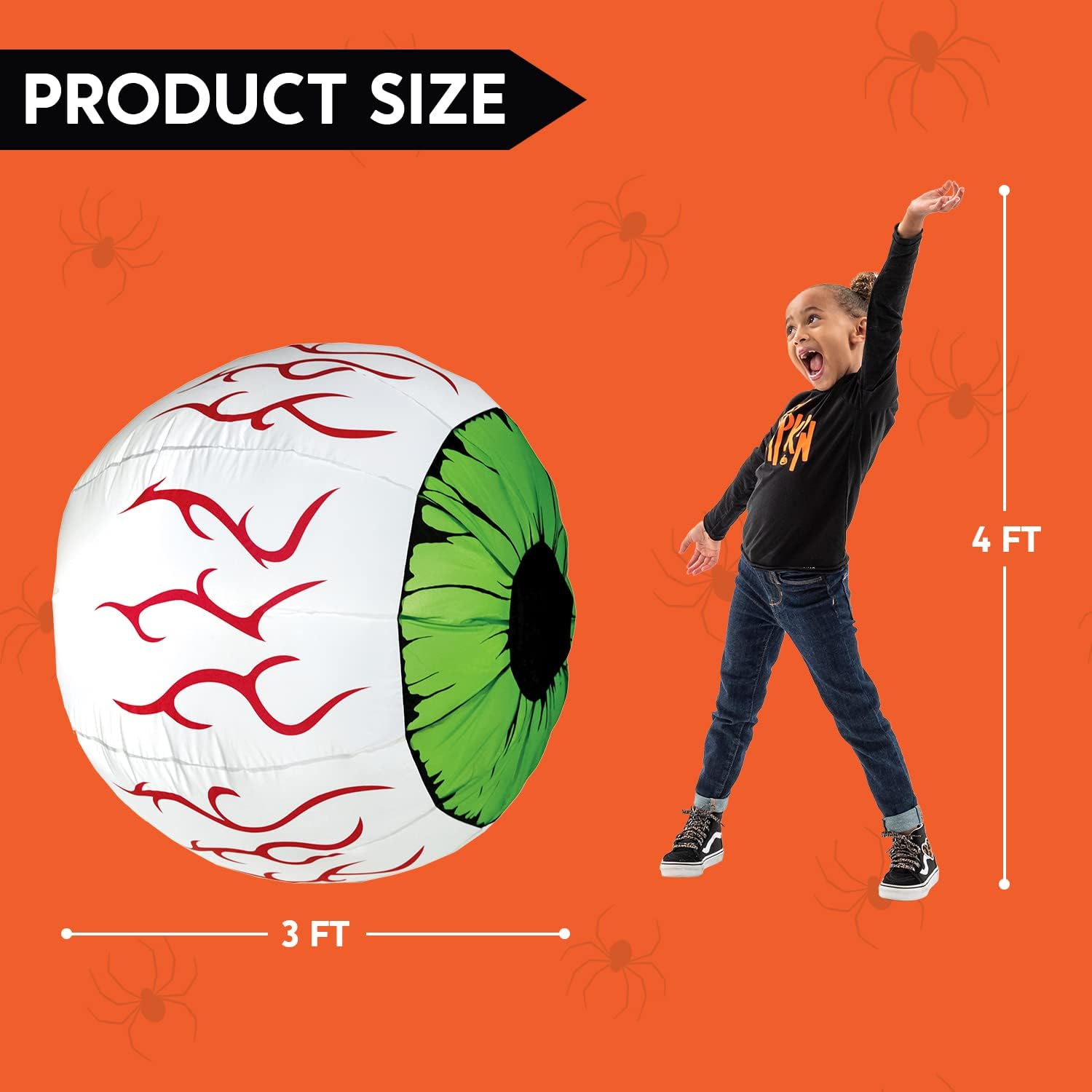 Joiedomi 2 Packs Halloween Inflatables Large Set of Eyes Decoration Blow Ups Green Eyes for Yard 3 Ft Inflatable Halloween Decor Outdoor with LEDs Party Supplies Blow up Decoration for Indoor, Outdoor