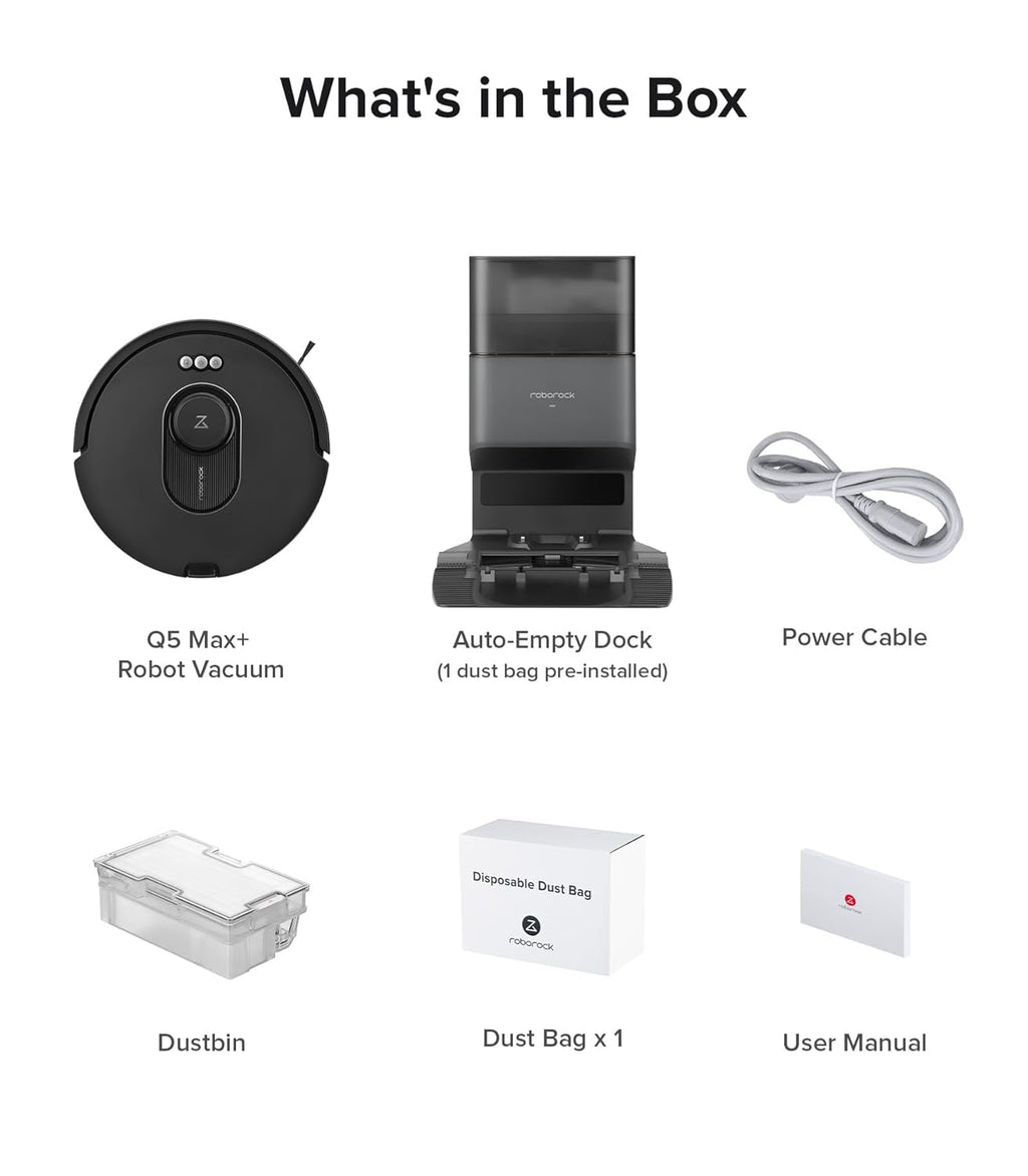 roborock Q7 M5+ Robot Vacuum and Mop, Upgraded from Q5 Max+, Up to 7-9 Weeks Self-Empty, 10000Pa Suction, Dual Anti-Tangle System for Pet Hair & Carpet, PreciSense LiDAR Navigation, App Control, Black