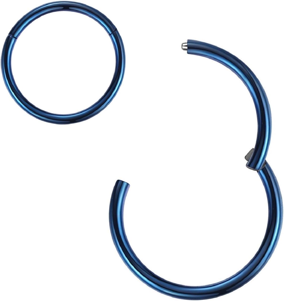 ORANGELOVE Hypoallergenic Nose Rings 20G 18G 16G 14G 12G 10G 8G 316l Surgical Steel Septum Jewelry Hinged Segment Ring Body Piercing Nose Hoop Lip Rings Nose Helix Cartilage Rook Earrings