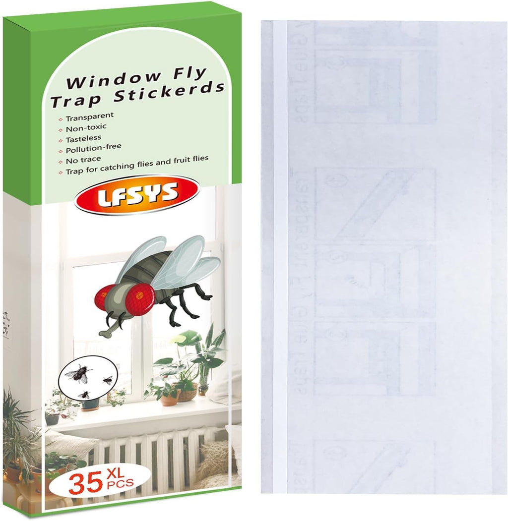 50 Pack Window Fly Trap, Fruit Fly Traps for Indoors, Fly Paper Sticky Strips, Fly Traps for Indoors Clear