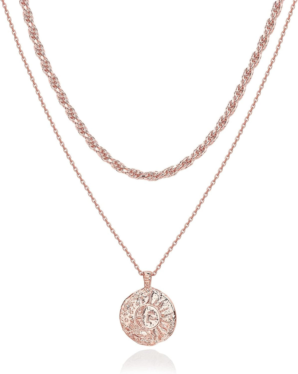 PAVOI 14K Gold Plated Layering Necklaces | Stylish Minimalist Design Pendant Necklaces | Bar, Circle, Lotus, Disc, Dog Tag, Horizontal Bar Pendants for Women