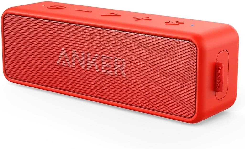Anker Soundcore 2 Portable Bluetooth Speaker with Stereo Sound, Bluetooth 5, Bassup, IPX7 Waterproof, 24-Hour Playtime, Wireless Stereo Pairing, Speaker for Home, Outdoors, Travel