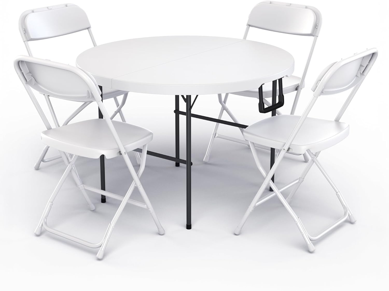 6 Feet Foldable Table with Built in Handle & Steel Legs | Heavy Duty Portable | Perfect for Party, Dining, Wedding, Events, Picnic Indoor, Outdoor, Camping, Utility, Folding