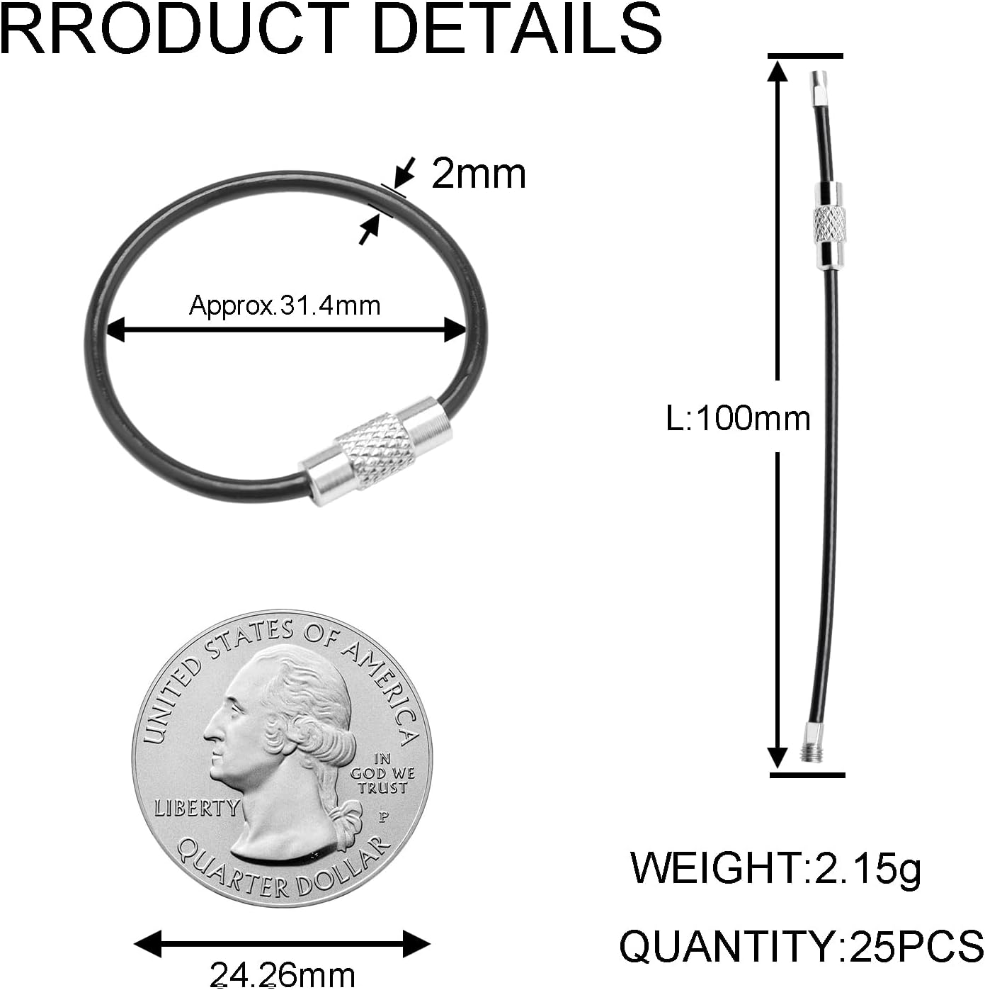 CooBigo 16 Pack Stainless Steel Loops 2mm Coated Wire Keychain Cable Large Keyrings 6 inch Key Chain for Luggage Tags, Key Tags, Keyrings, Kitchen utensils, Duster-Assorted Colors