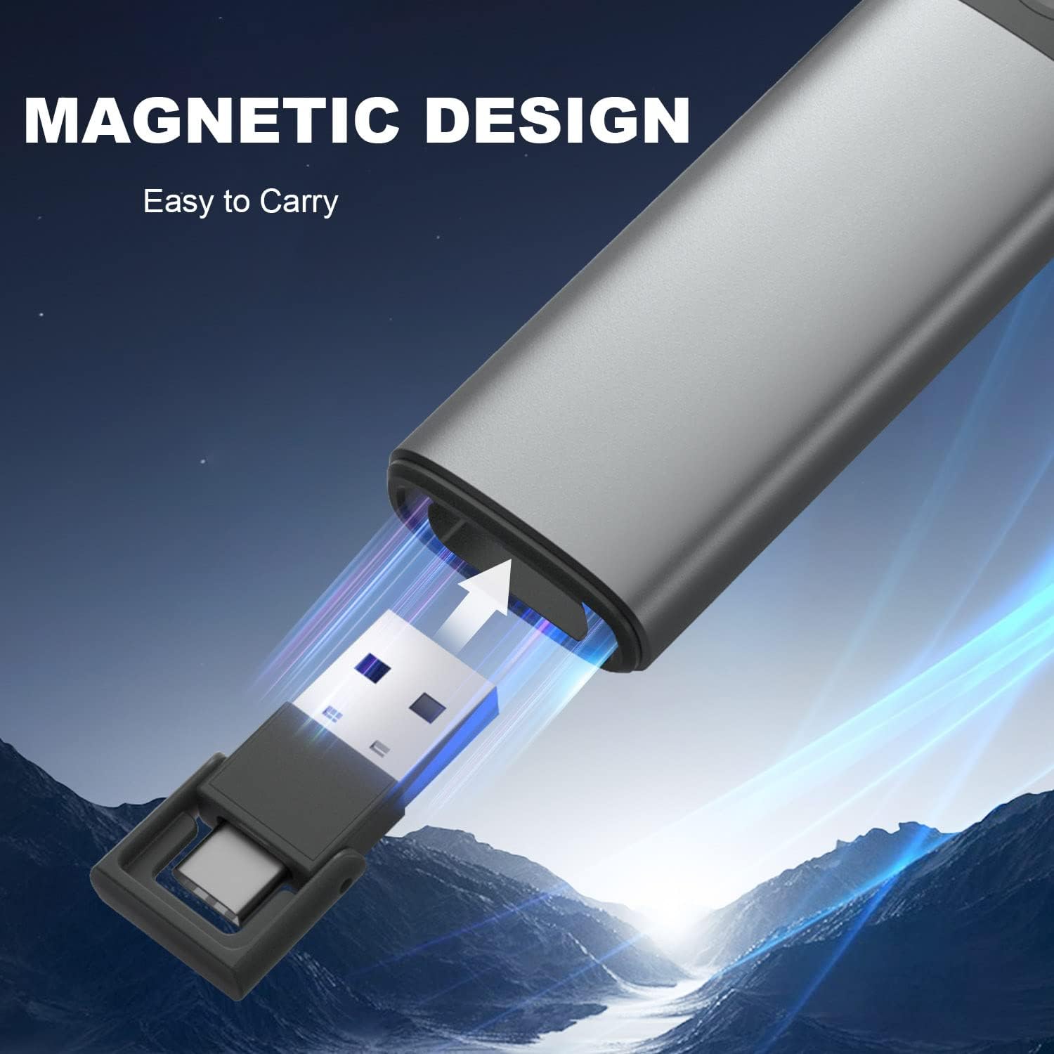 Wireless Presentation Clicker for PowerPoint Presentations, USB Dongle Presenter Remote with Laser Pointer Slide Clickers for Mac/Windows/Linux, Computer/Laptop, Google Slide/PPT/Keynote