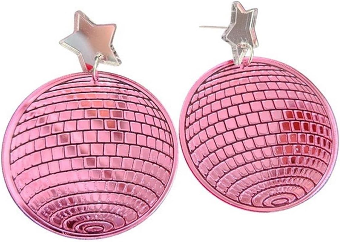 Disco Ball Earrings 24mm 70'S Disco Punk Earrings for Women Jewelry