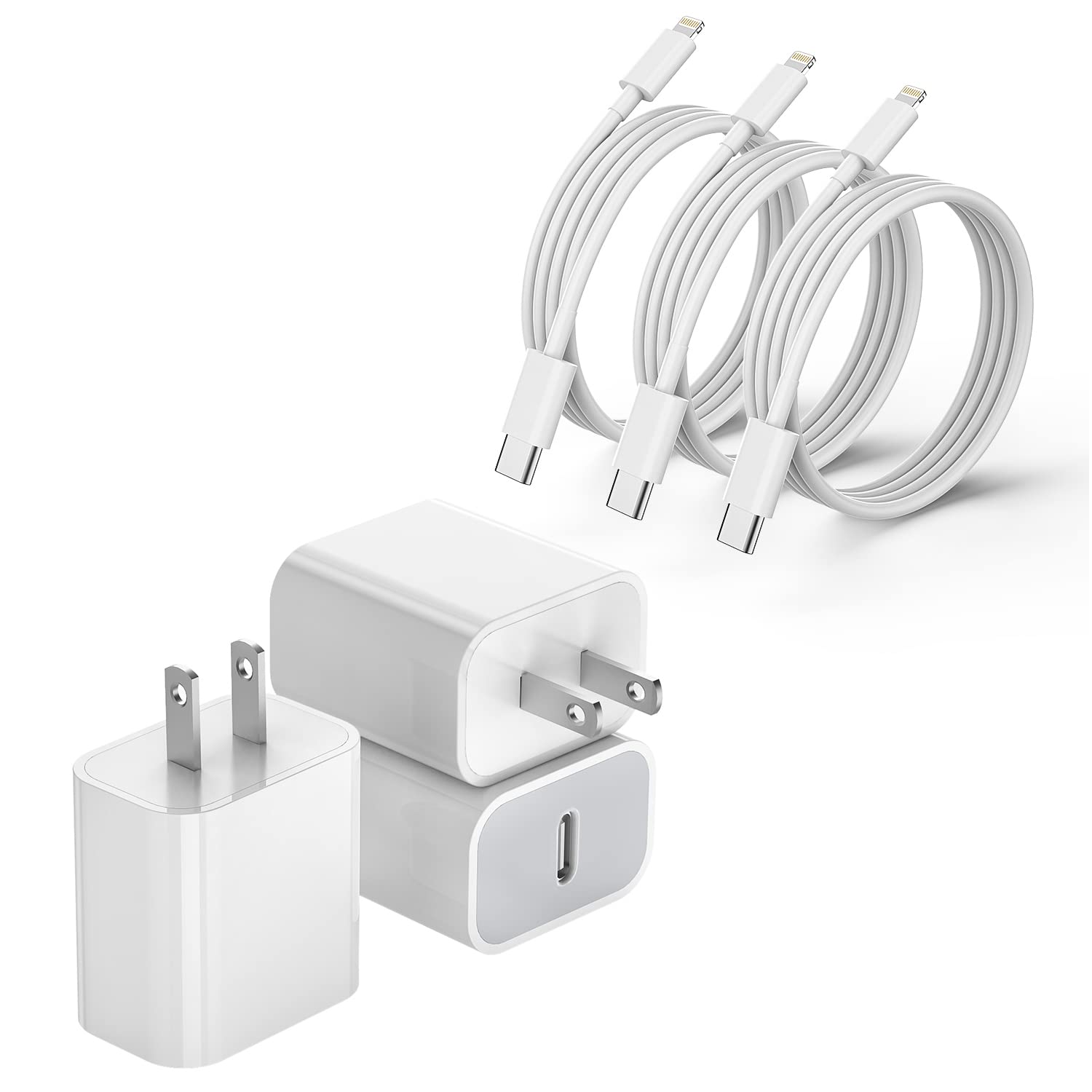Fast iPhone Charger, iPhone Charger Fast Charging 2Pack Quick Chargers 6ft Long USB C to Lightning Cable Quick Charging Cord USB Charge Block Adapter for iPhone 14 Plus/14 ProMax/13 Mini 12/11/XS/iPad