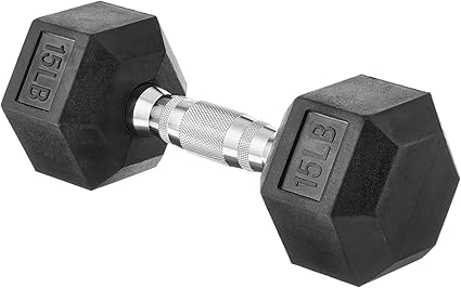 Basics Rubber Hex Dumbbell Hand Weight
