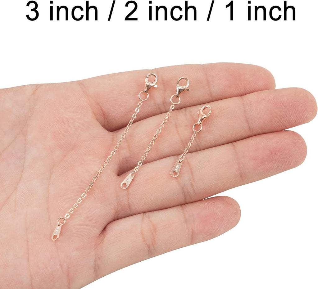 925 Sterling Silver Necklace Extender Sterling Silver Necklace Chain Extenders for Necklaces 2", 3", 4" Inches