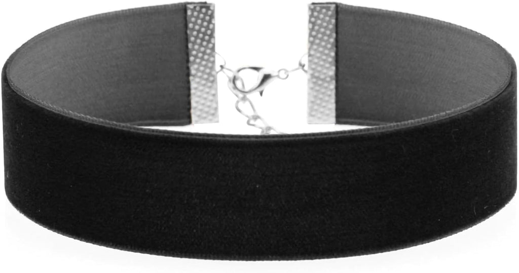Fesciory Black Necklaces for Women, Adjustable Layered Velvet Leather Lace Collar Necklace, Goth Jewelry Gifts.