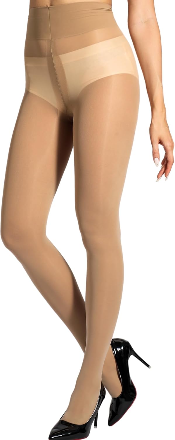 Unbelievable Durability Tights, Rip Resistant Pantyhose, 40D Semi Sheer High Waist T-Crotch Strong Tights for Women