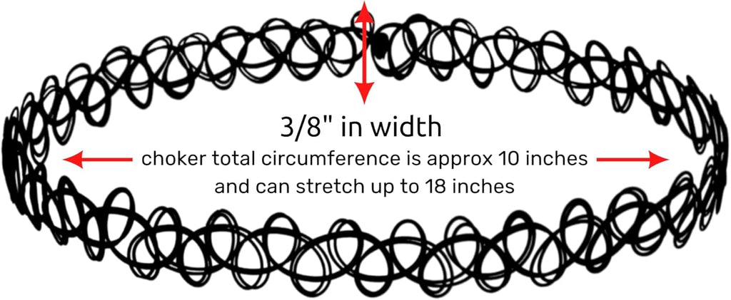 BodyJ4You 2PC Tattoo Choker Necklace - 90s Choker Necklace Women - 2000s Y2K Black Chokers Rainbow Choker - Butterfly Ying Yang Unicorn Rainbow Charms - Stretchy Elastic Necklace