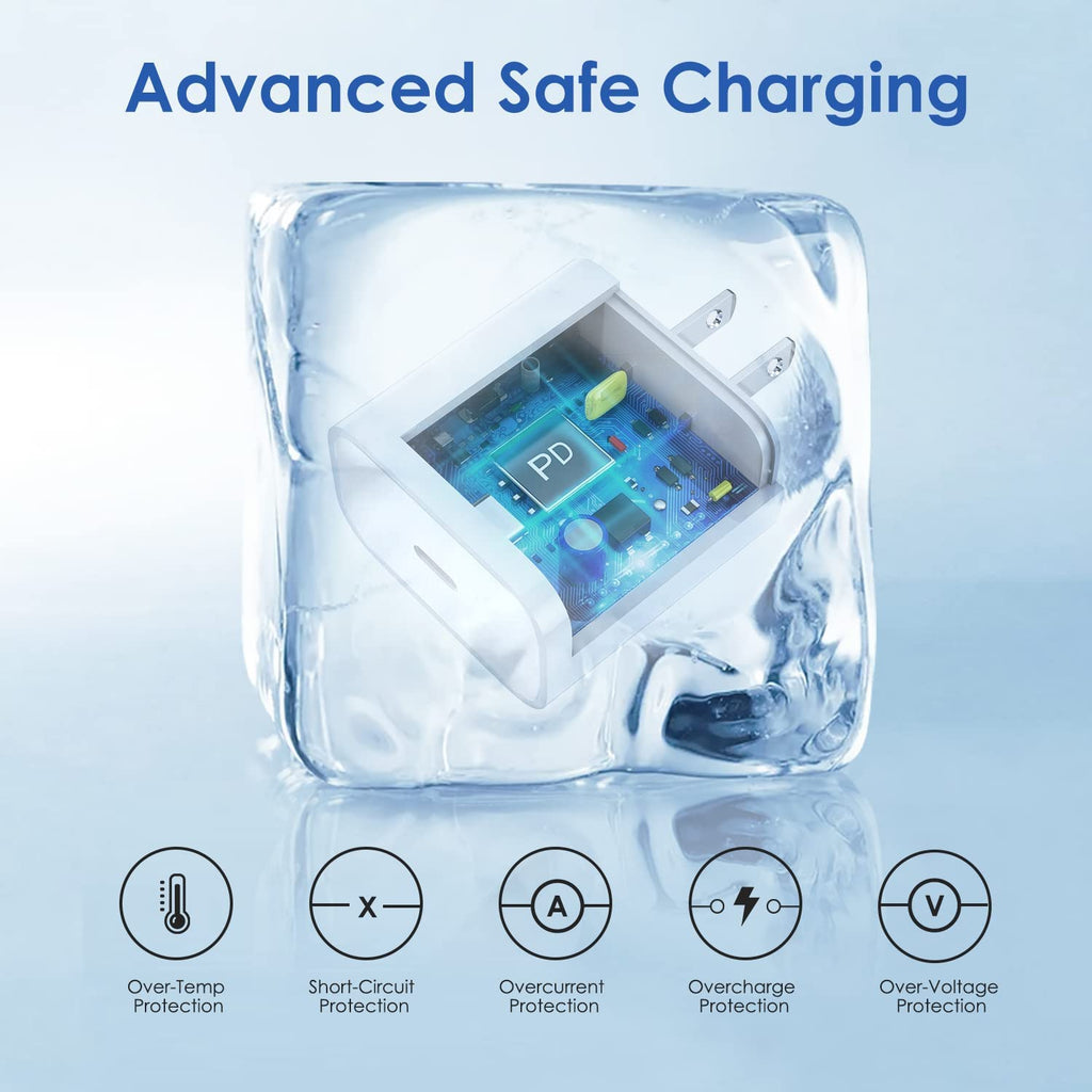 Fast iPhone Charger, iPhone Charger Fast Charging 2Pack Quick Chargers 6ft Long USB C to Lightning Cable Quick Charging Cord USB Charge Block Adapter for iPhone 14 Plus/14 ProMax/13 Mini 12/11/XS/iPad