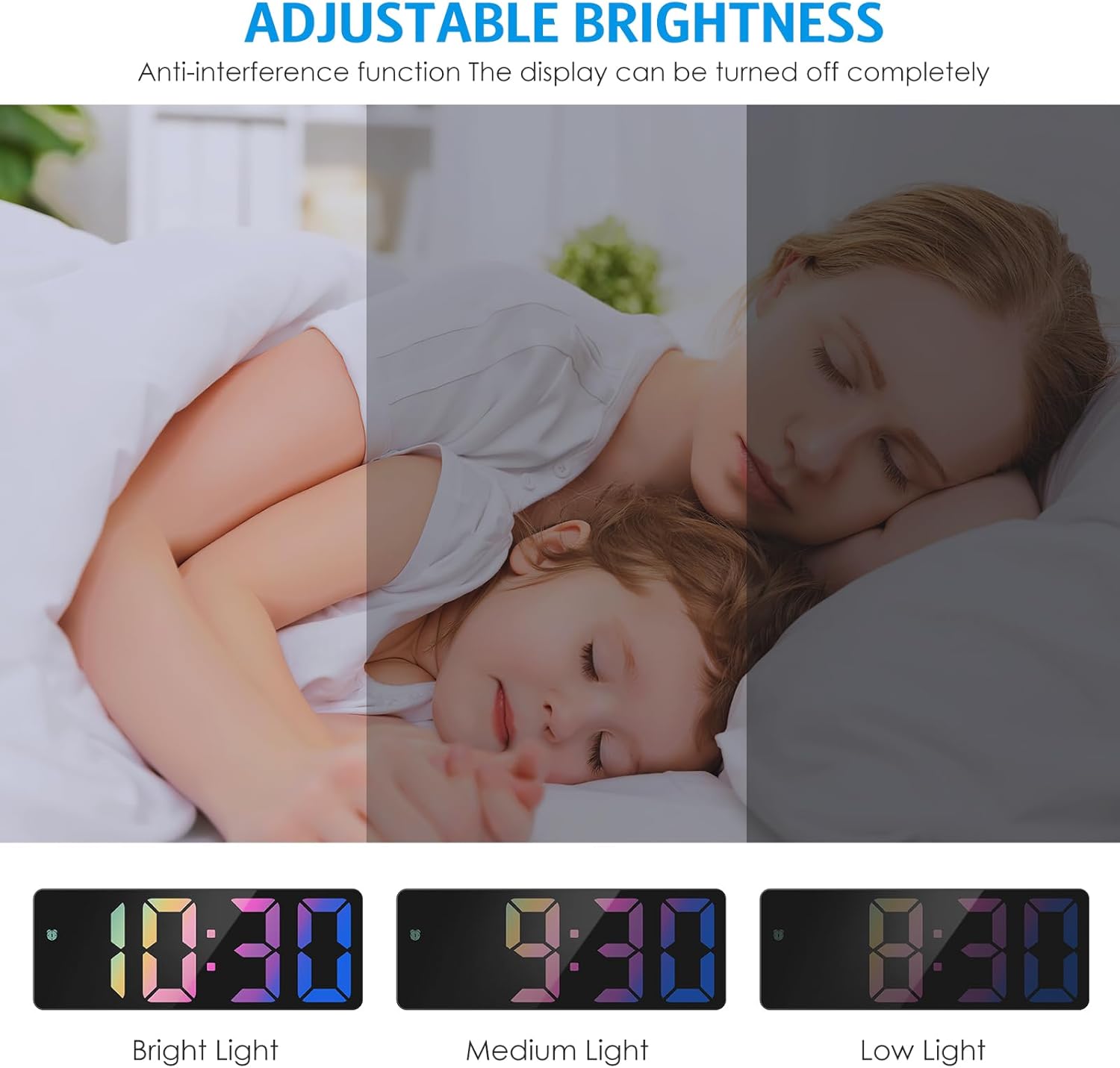 AMIR Digital Alarm Clock, [Upgraded Version] LED Clock for Bedroom, Electronic Desktop Clock with Type-C Port,Adjustable Brightness,DST,Snooze,12/24H Display for Home,Office