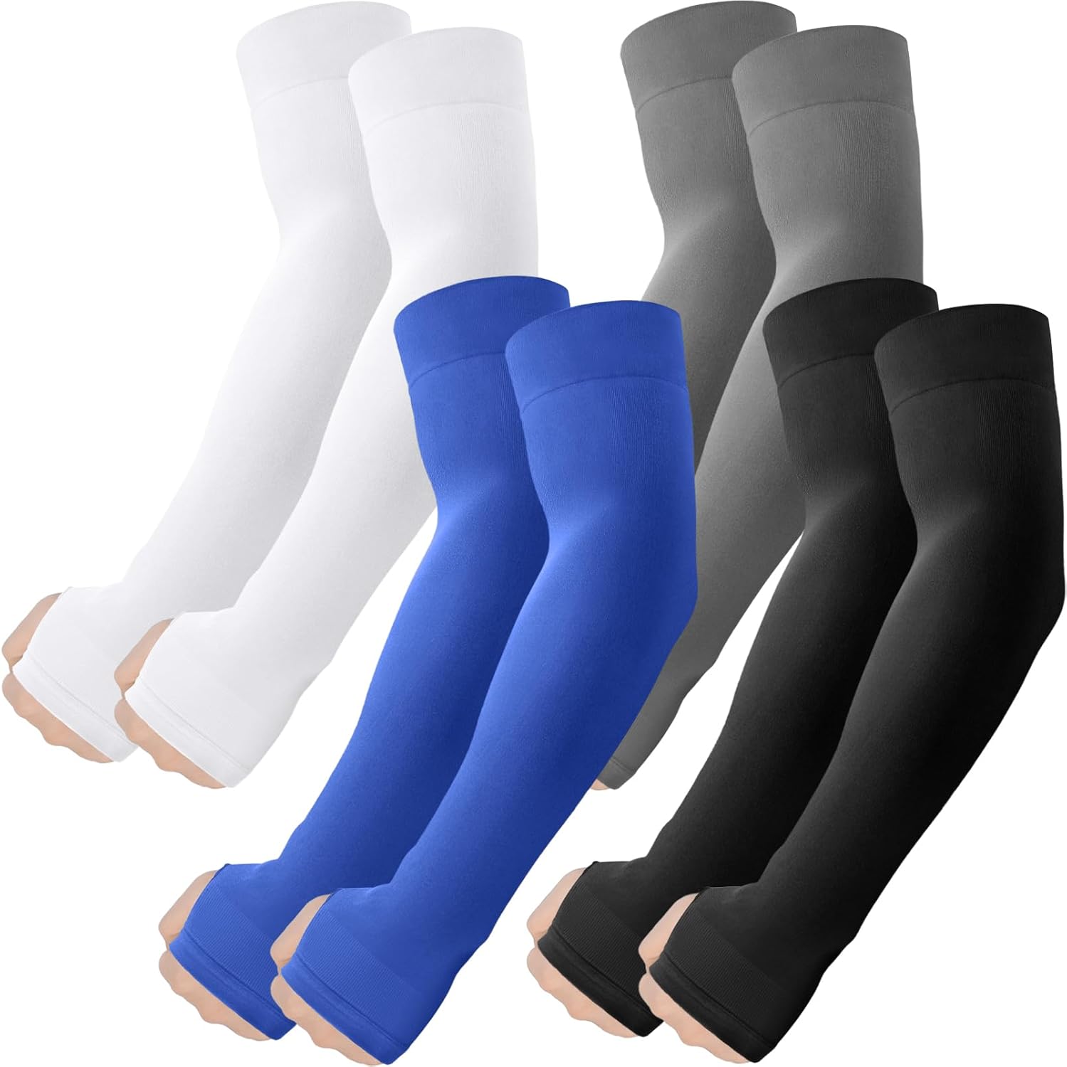 Arm Sleeves with Thumb Hole, Cooling UV Protection Compression Tattoo Cover Up for Men/Women