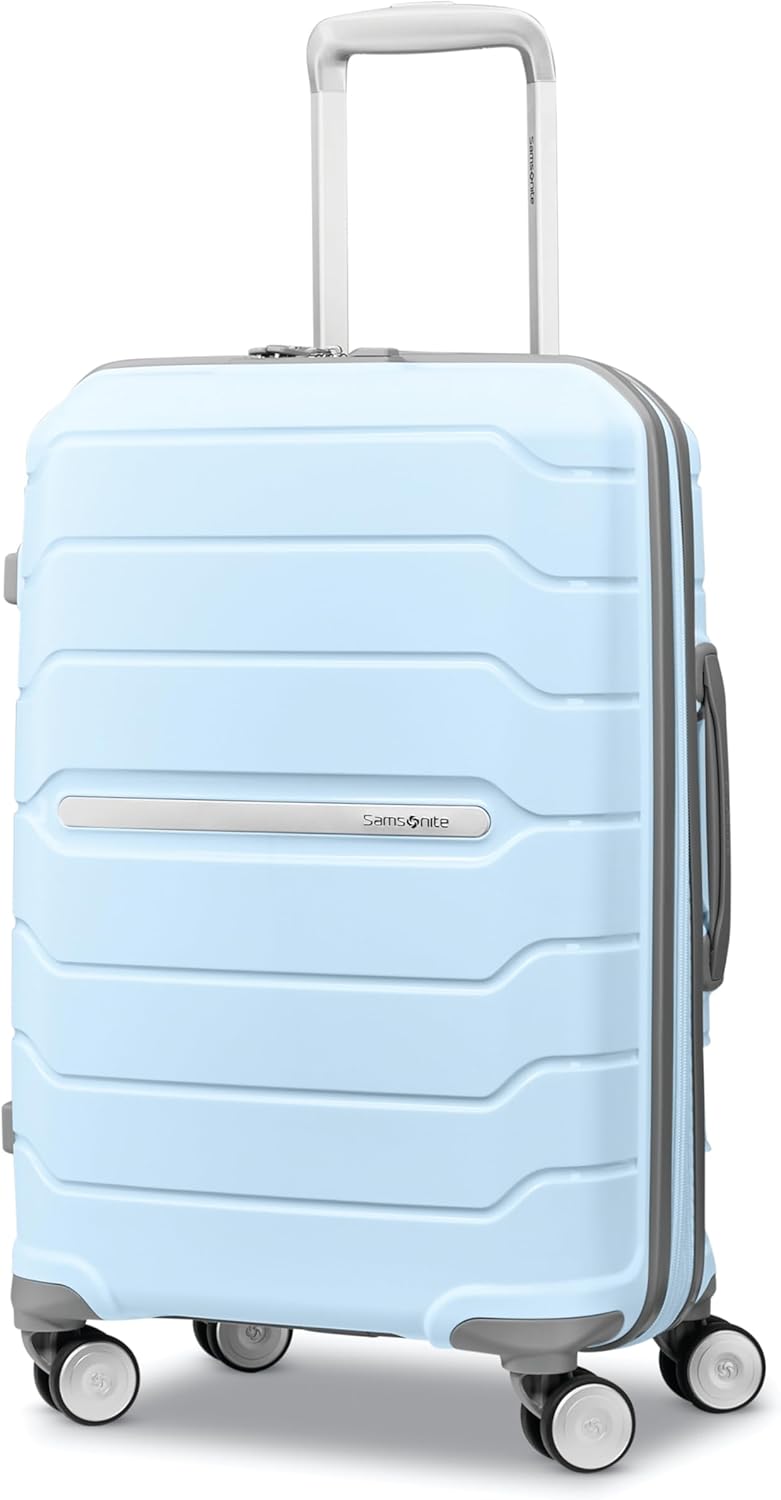 Samsonite Freeform Hardside Carry-On Luggage with Spinner Wheels - Hardshell Suitcase - TSA, Airline-Approved - Expandable Hard Shell, Smooth Rolling Wheels for Lightweight Travel - Navy