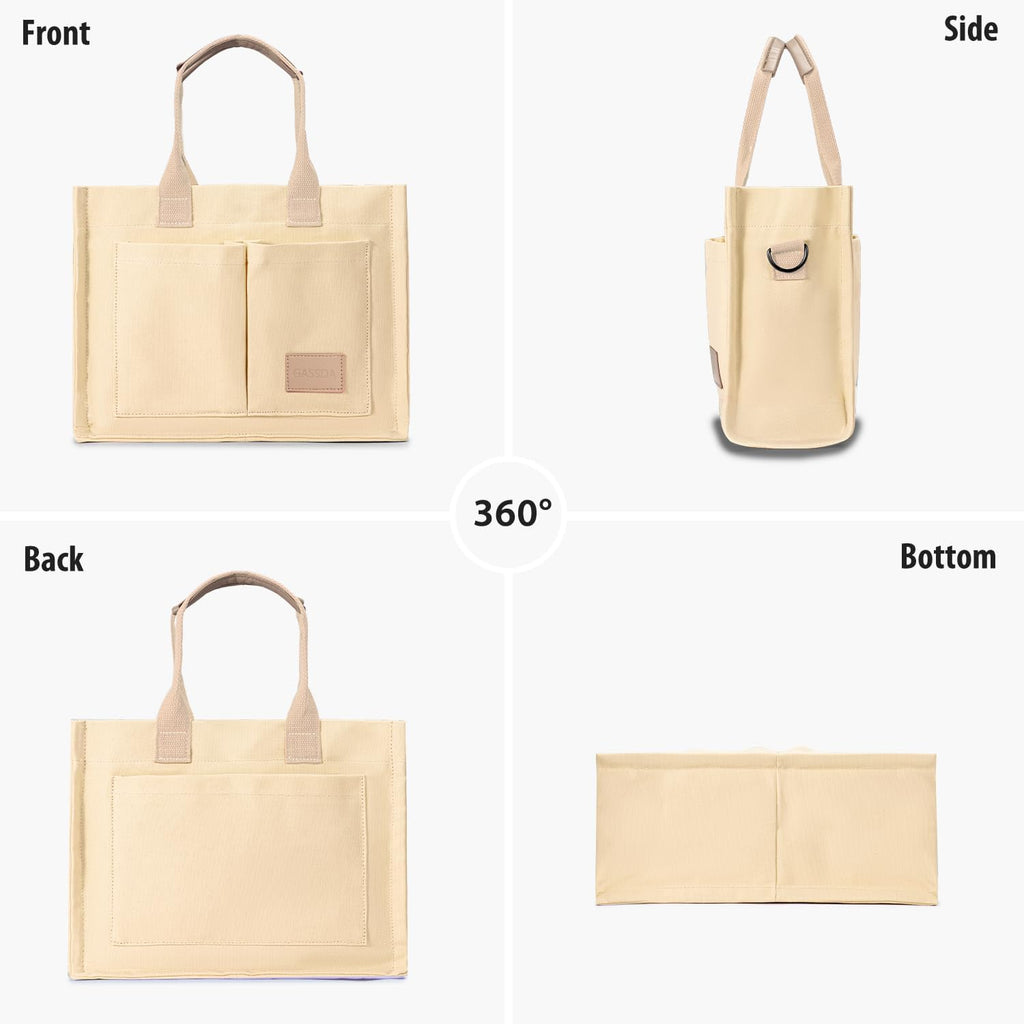 Tote Bags for Women Canvas Tote Purse Crossbody with Pockets Top Handle Shoulder Satchel Bag for Women