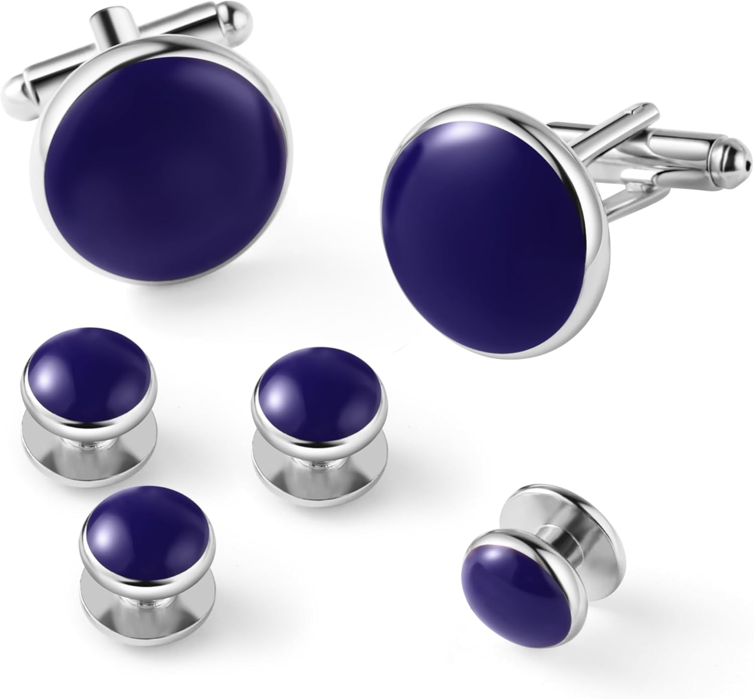 Zealmer 316L Stainless Steel Cufflinks Shirt Studs Business Wedding Gifts for Men