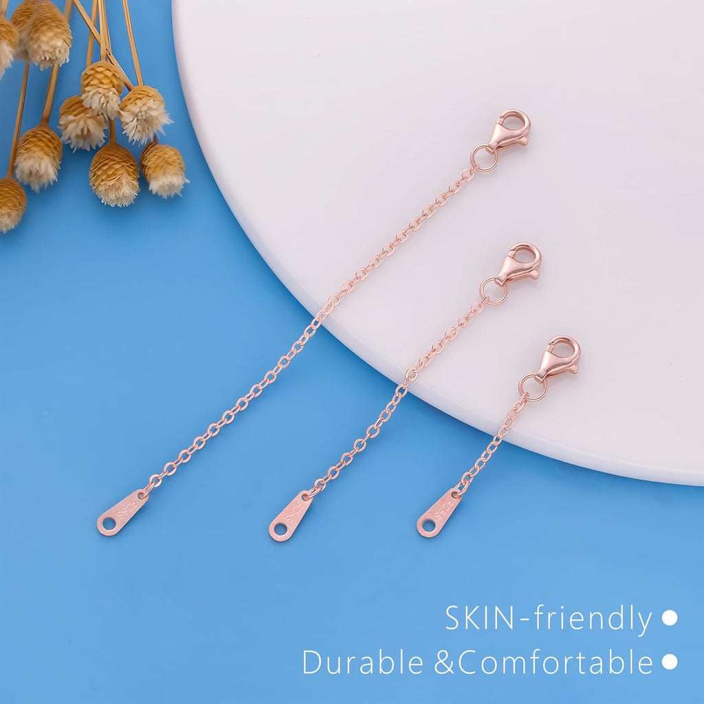 925 Sterling Silver Necklace Extender Sterling Silver Necklace Chain Extenders for Necklaces 2", 3", 4" Inches