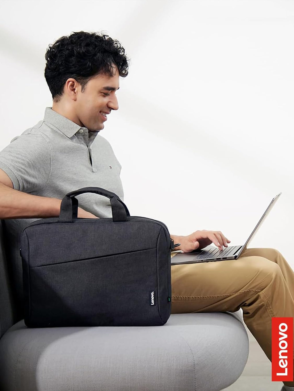 Lenovo Laptop Bag T210, Messenger Shoulder Bag for Laptop or Tablet, Sleek, Durable & Water-Repellent Fabric
