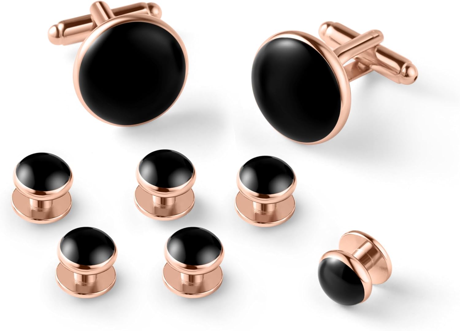 Zealmer 316L Stainless Steel Cufflinks Shirt Studs Business Wedding Gifts for Men