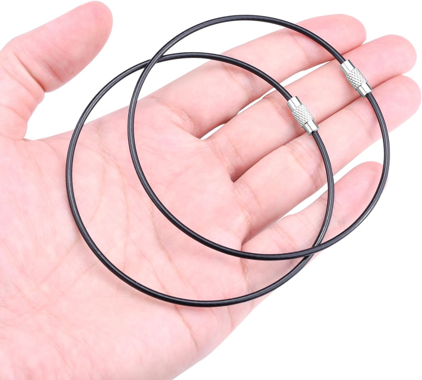 CooBigo 16 Pack Stainless Steel Loops 2mm Coated Wire Keychain Cable Large Keyrings 6 inch Key Chain for Luggage Tags, Key Tags, Keyrings, Kitchen utensils, Duster-Assorted Colors