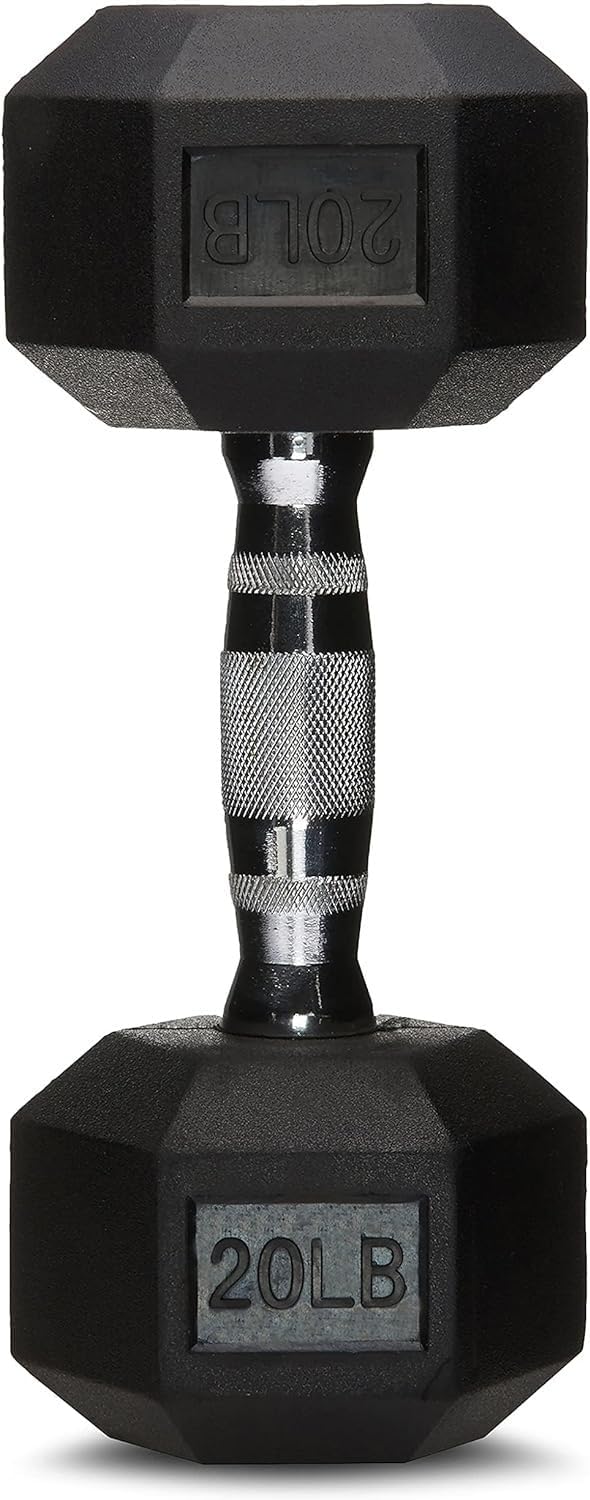 Basics Rubber Hex Dumbbell Hand Weight