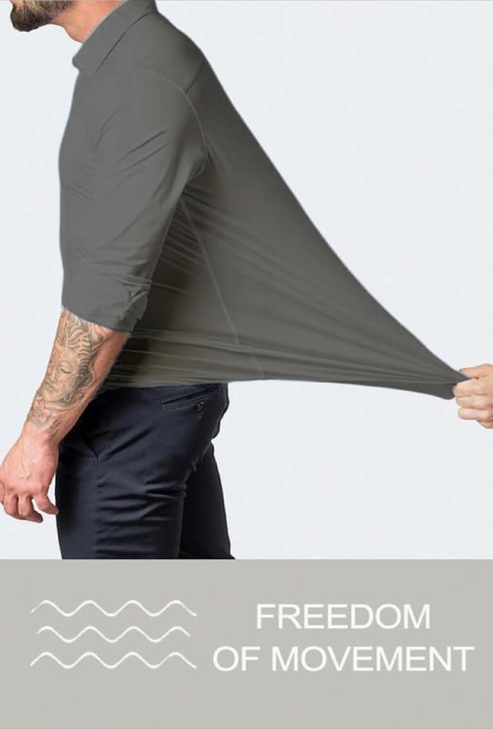 BEILU Stretch Mens Slim Fit Dress Shirts Formal Long Sleeve Button Down Shirts