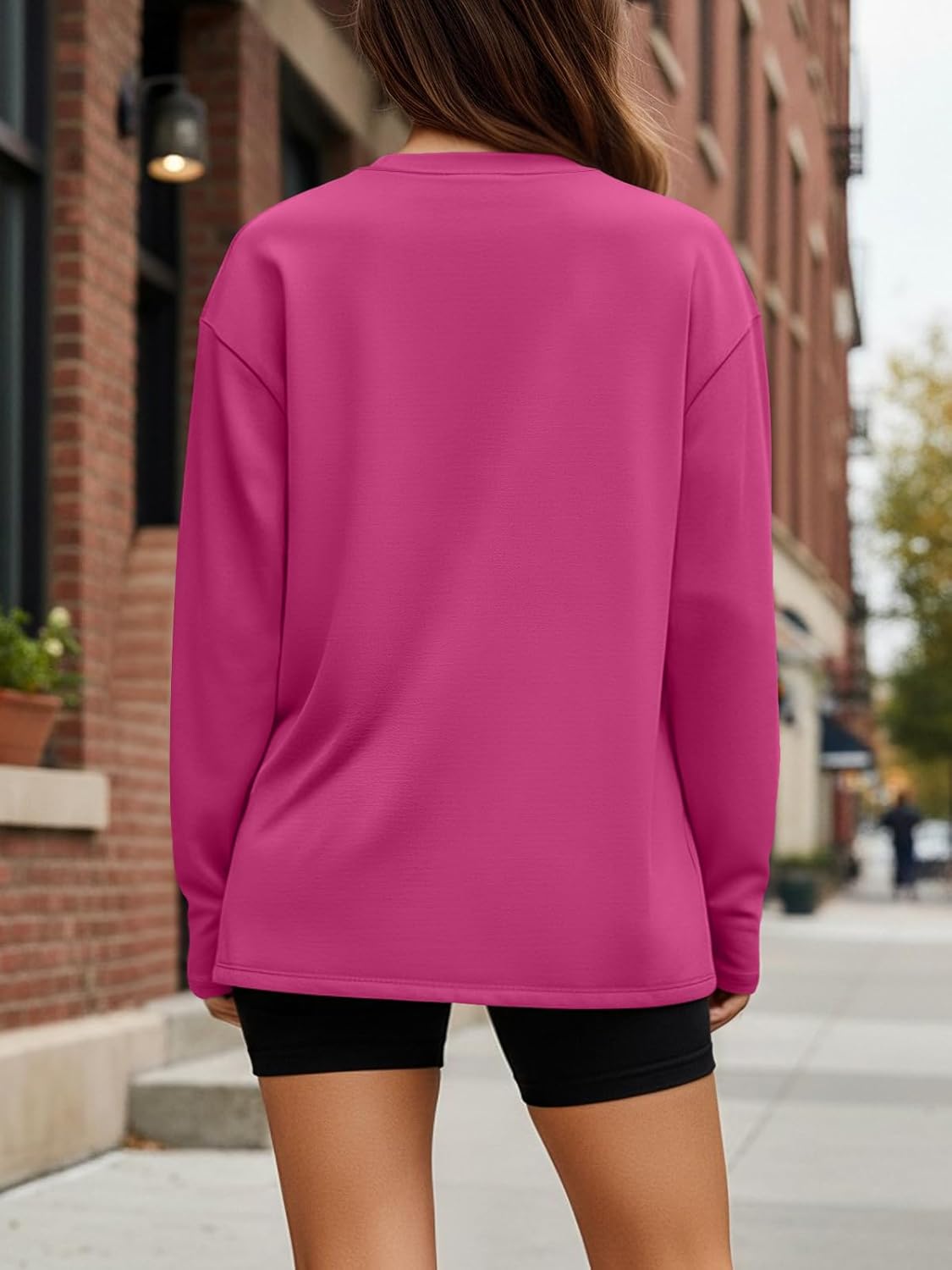 Trendy Queen Womens Oversized Long Sleeve T Shirts 2025 Basic Crewneck Tee Fall Tops Casual Workout Y2K Clothes