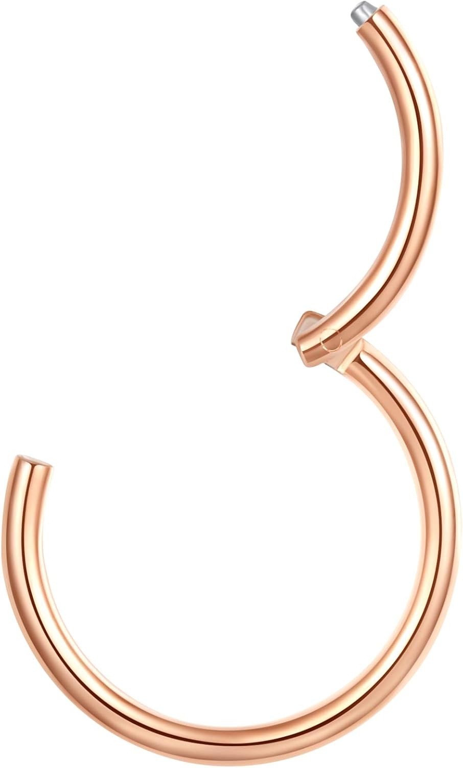 ORANGELOVE Hypoallergenic Nose Rings 20G 18G 16G 14G 12G 10G 8G 316l Surgical Steel Septum Jewelry Hinged Segment Ring Body Piercing Nose Hoop Lip Rings Nose Helix Cartilage Rook Earrings