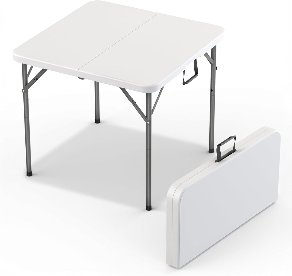 6 Feet Foldable Table with Built in Handle & Steel Legs | Heavy Duty Portable | Perfect for Party, Dining, Wedding, Events, Picnic Indoor, Outdoor, Camping, Utility, Folding