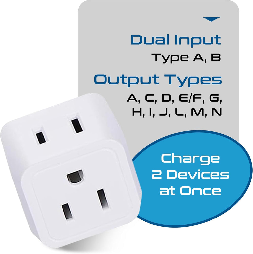 Ceptics Universal Travel Adapter, 35W International Power Adapter with PD & QC 3.0 Dual USB-C, 3 USB Travel Adapter Worldwide, Type I C G A Outlets 110V 220V A/C - EU Euro US UK (11-KU)