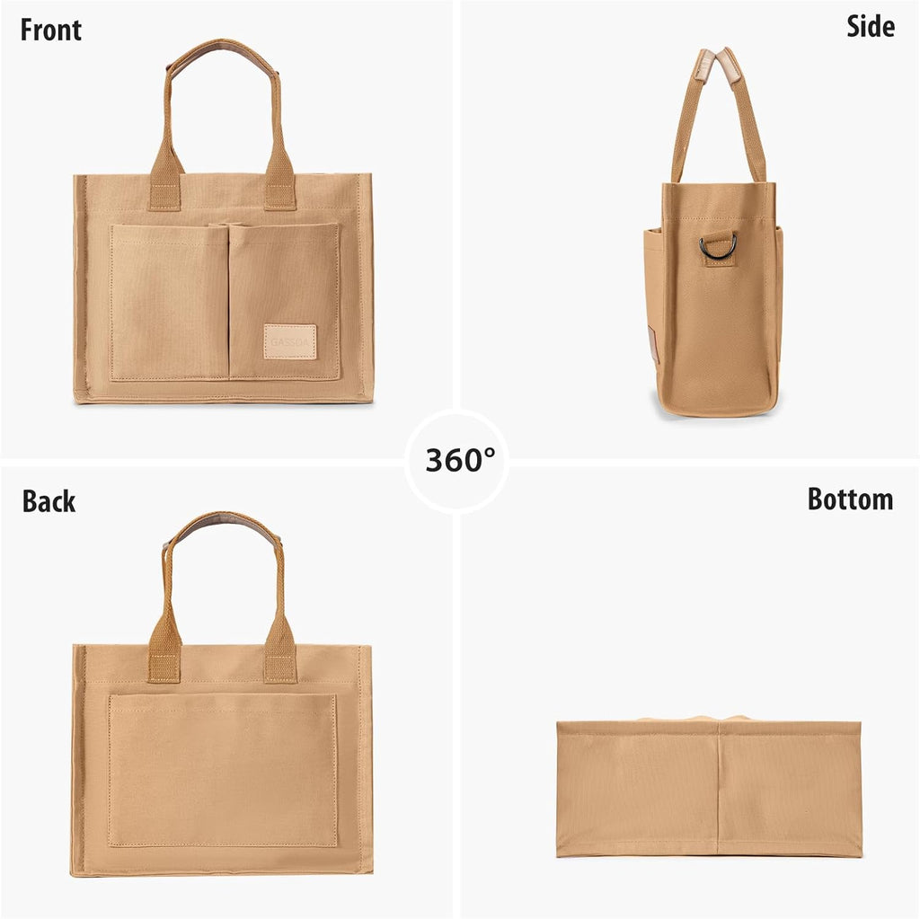 Tote Bags for Women Canvas Tote Purse Crossbody with Pockets Top Handle Shoulder Satchel Bag for Women