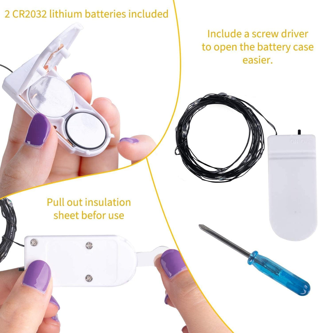 Brightown 12 Pack LED Fairy Lights Battery Operated String Lights - 7ft 20LED Waterproof Silver Wire Firefly Starry Moon Lights for DIY Crafts Wedding Table Centerpieces Party Bedroom Christmas