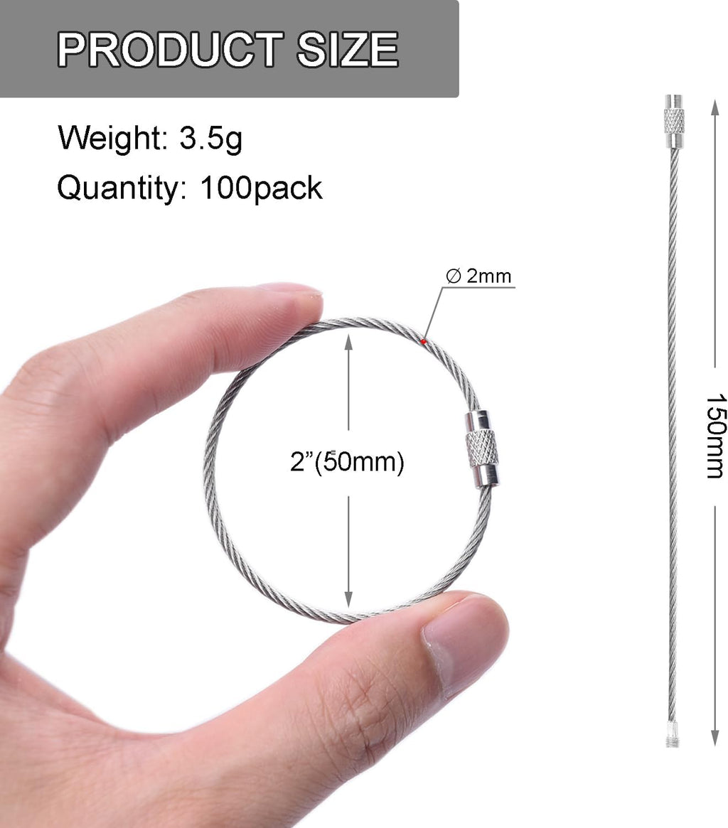 CooBigo 16 Pack Stainless Steel Loops 2mm Coated Wire Keychain Cable Large Keyrings 6 inch Key Chain for Luggage Tags, Key Tags, Keyrings, Kitchen utensils, Duster-Assorted Colors