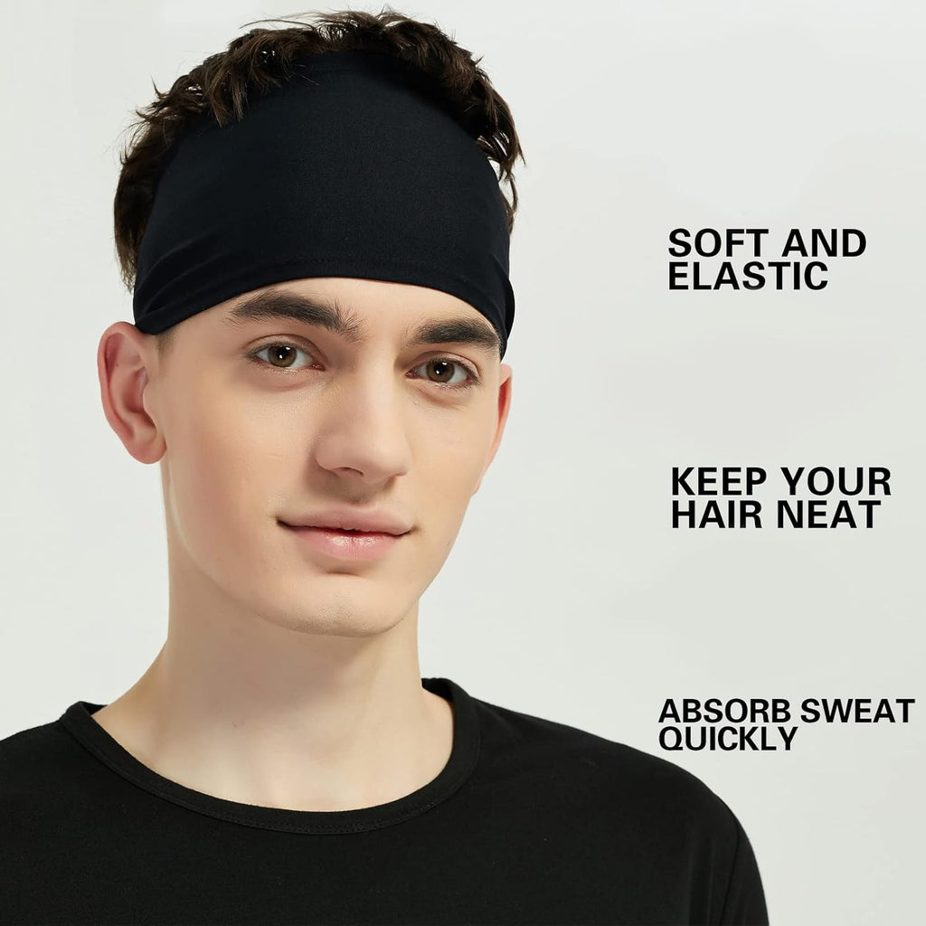 Sports Headbands for Men (5 Pack),Moisture Wicking Workout Headband, Sweatband Headbands for Running,Cycling,Football,Yoga,Hairband for Women and Men