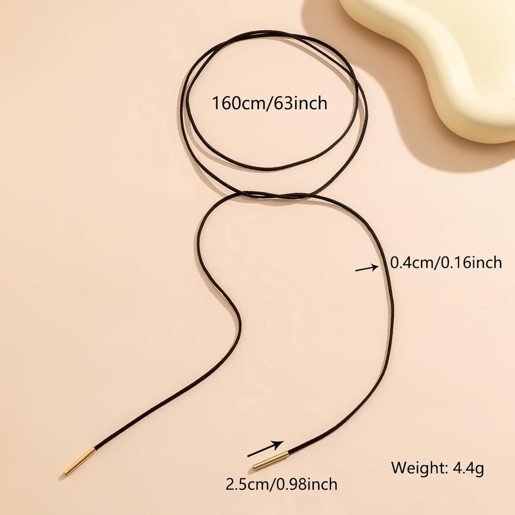 Fesciory Black Necklaces for Women, Adjustable Layered Velvet Leather Lace Collar Necklace, Goth Jewelry Gifts.