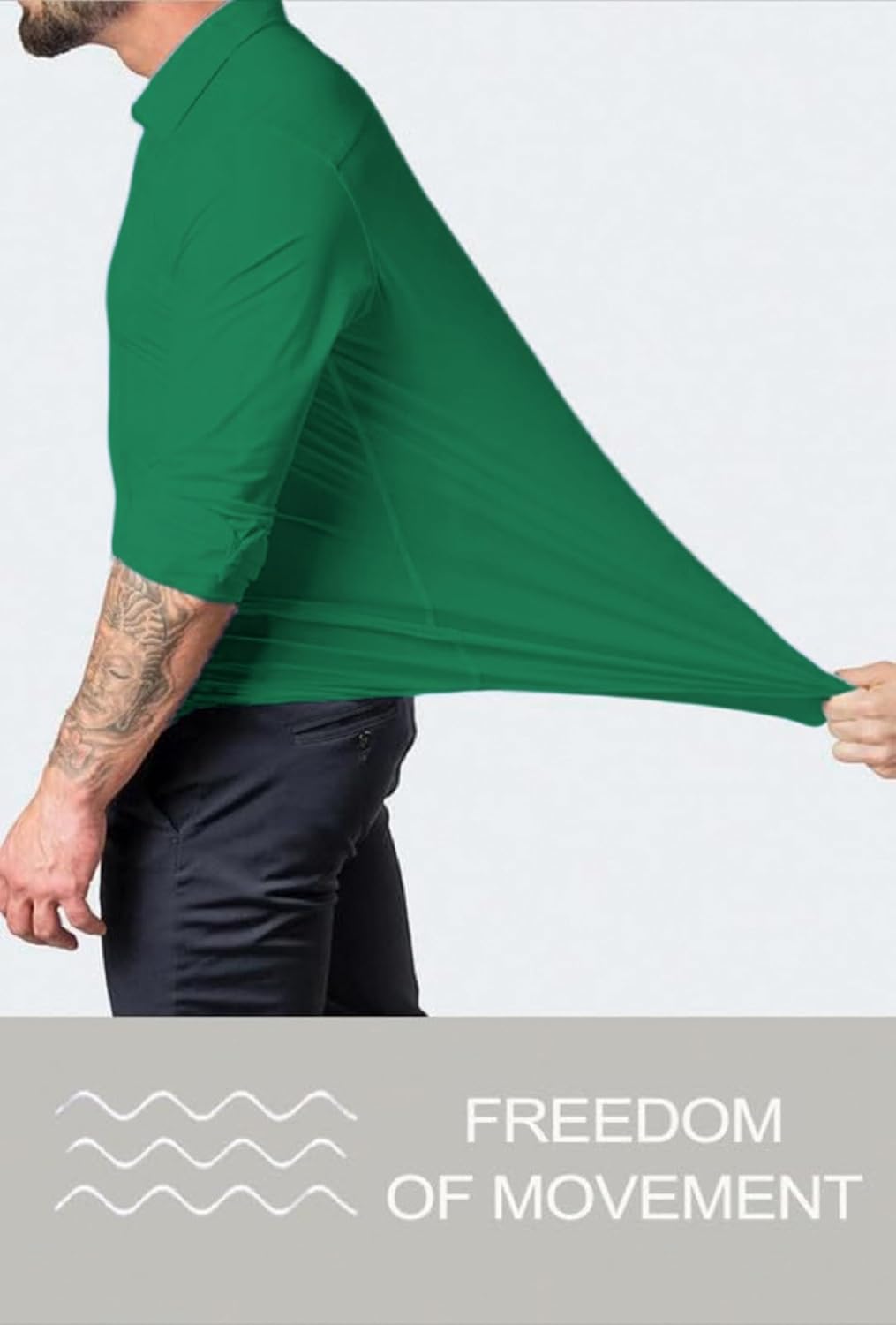 BEILU Stretch Mens Slim Fit Dress Shirts Formal Long Sleeve Button Down Shirts