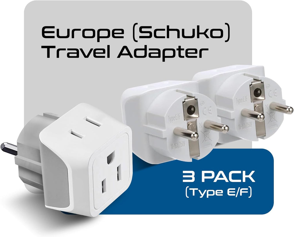 Ceptics Universal Travel Adapter, 35W International Power Adapter with PD & QC 3.0 Dual USB-C, 3 USB Travel Adapter Worldwide, Type I C G A Outlets 110V 220V A/C - EU Euro US UK (11-KU)