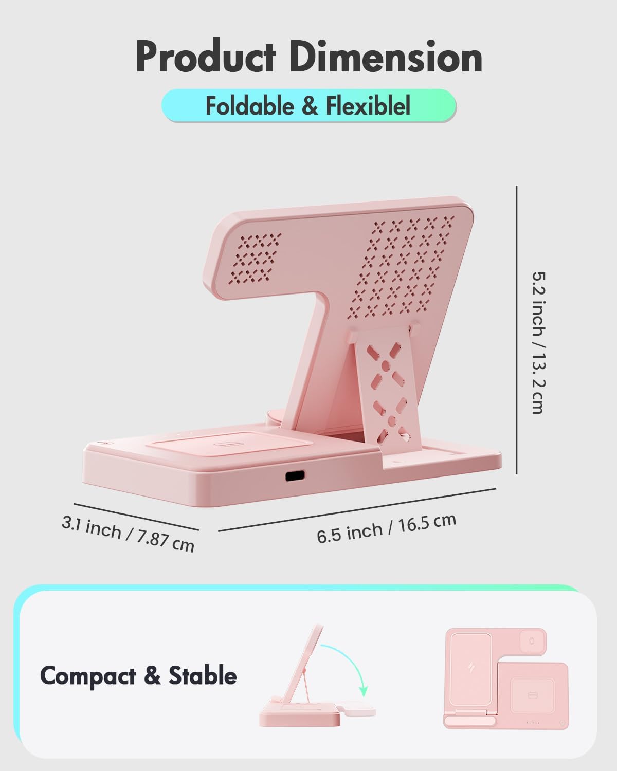 Wireless Charger iPhone Charging Station: 3 in 1 Charger Stand Multiple Devices for Apple - iPhone 17 16e 16 15 14 Pro Max 13 12 11 - Watch 10 9 8 7 6 5 4 3 2 SE and Ultra Series - Airpods 4 3 Pro