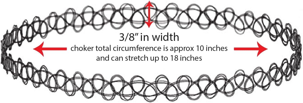 BodyJ4You 2PC Tattoo Choker Necklace - 90s Choker Necklace Women - 2000s Y2K Black Chokers Rainbow Choker - Butterfly Ying Yang Unicorn Rainbow Charms - Stretchy Elastic Necklace