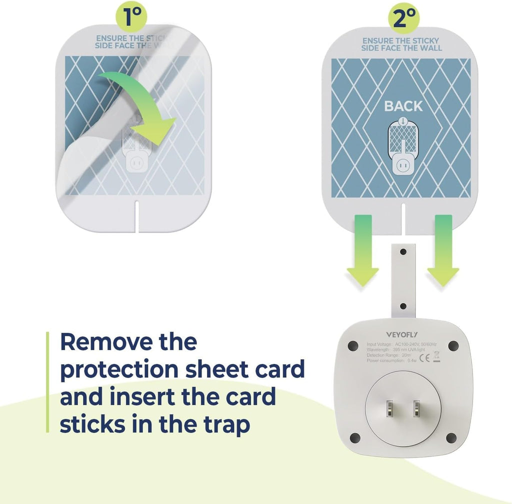 VEYOFLY Fly Catcher Indoor, Fly Trap Indoor, (1 Device + 3 Refills) Fruit Fly Traps for Indoors, Gnat Traps for House Indoor, Bug Killer, Fly Trap, Plug in Light Flying Insect Trap