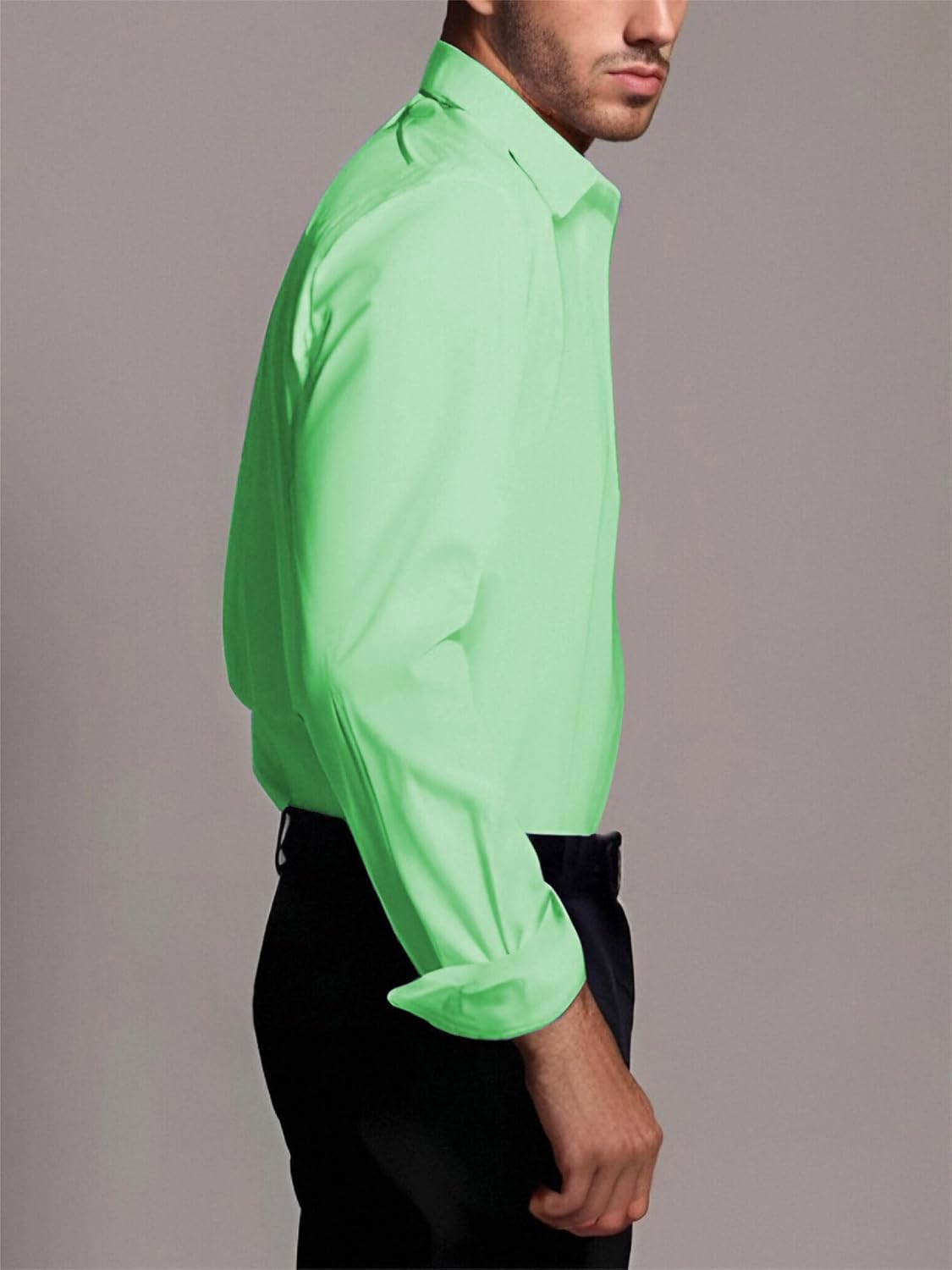 BEILU Stretch Mens Slim Fit Dress Shirts Formal Long Sleeve Button Down Shirts