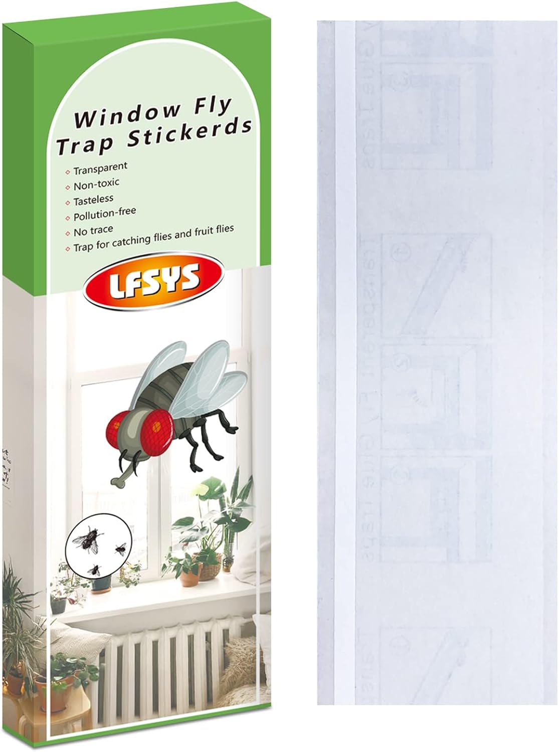 50 Pack Window Fly Trap, Fruit Fly Traps for Indoors, Fly Paper Sticky Strips, Fly Traps for Indoors Clear